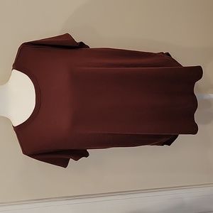 Sonoma Women's Short Sleeve Tee with Pleated Back - Burgundy